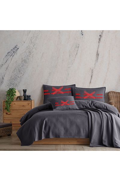 Lief Home Cotton Knitted Patterned Multi-Purpose Bedspread| 220x230