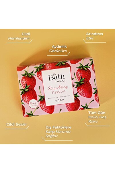 THE BATH FACTORY Nemlendirici El - Yüz Ve Vücut Sabunu - Çilekli