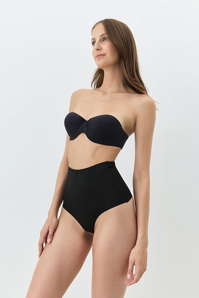 C&City Black High Waist Thong Corset - Belly Slimming