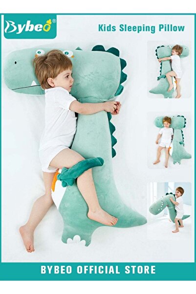 BYBEO وسادة محشوة على شكل ديناصور للأطفال 2 في 1، دمية مهدئة لنوم الطفل، وسادة نوم للأطفال، دمية محشوة