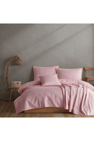 Lief Home 100% Cotton Knitted Patterned Multi-Purpose Bedspread| 220x230