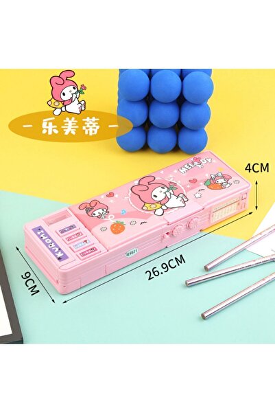 Genel Markalar Kuromi Çok Fonksiyonlu Şifreli Kalem Kutusu (MOR) Kalemlik Sanrio Kuromi