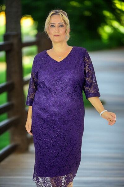 yagmurberen Rochie de seară cu decolteu în V, cu mâneci trei sferturi, cu detaliu de piatră