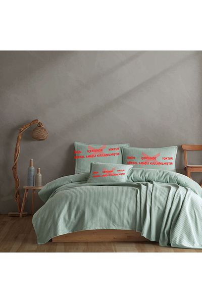 Lief Home 100% Cotton Knitted Patterned Multi-Purpose Bedspread| 220x230