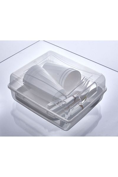 Çelik Express Picnic Set 32 Pieces Cutlery Knife Spoon and Plate Set for 6 People