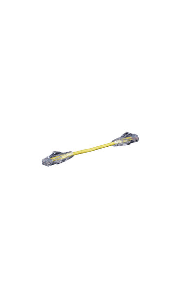 Cat6a 10gigabit 28awg 0.15m Sarı Patch Cord Kablo – 50u Altın Uçlu, Yüksek Hızlı (1ADET)