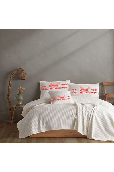 Lief Home 100% Cotton Knitted Patterned Multi-Purpose Bedspread| 220x230