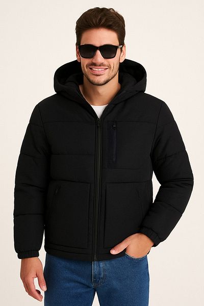 Jack & Jones Men's Puffer Coat - Jjeotto 12258416   Black