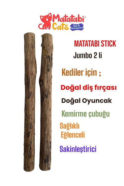 MATATABİ CATS Matatabi Stick Jumbo Natural Matatabili Cat Chewing Stick Set of 2