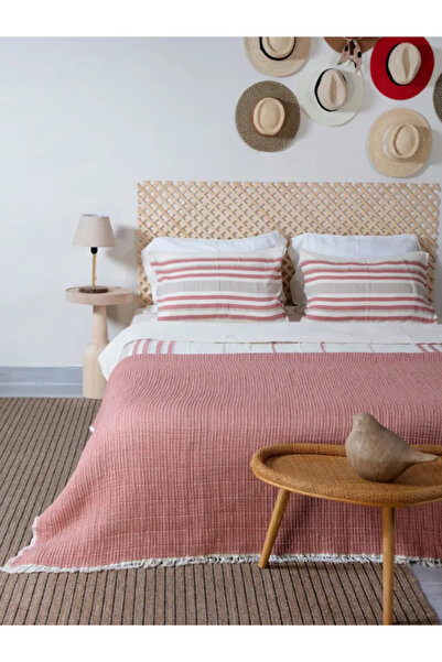 Home Ria King Size Çift Taraflı Yatak Örtüsü Kiremit Bej