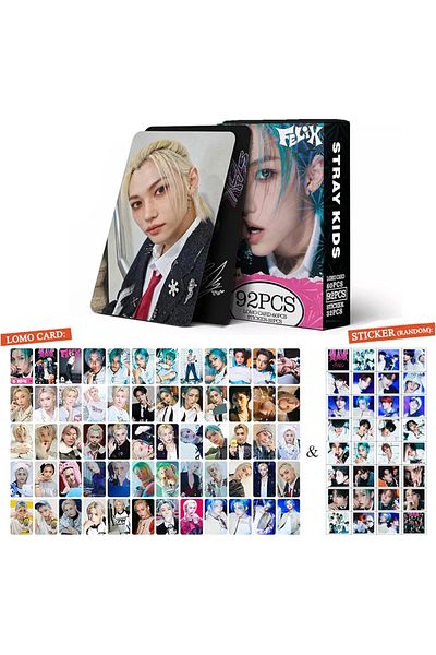 REN AKSESUAR Kpop Straykids Felix Lomo Card, autocolant 92 buc