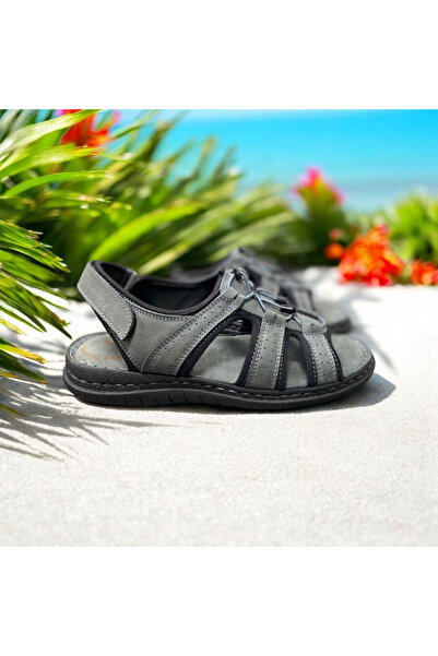 Desimod Inside and Outside Genuine Nubuck Leather Full Orthopedic Sandals