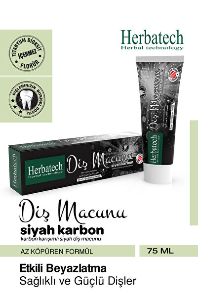 Herbatech Siyah Diş Macunu Aktif Karbonlu Karışımlı 75 ml