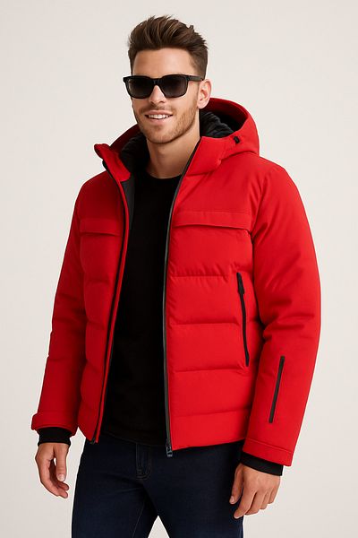 Jack & Jones 12225287   Jcotarwin Red Puffer Coat