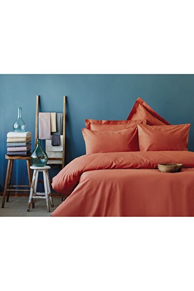 İssimo Home İssimo Ranforce Simply Nevresim Seti 200*220 50*70(2) Kiremit