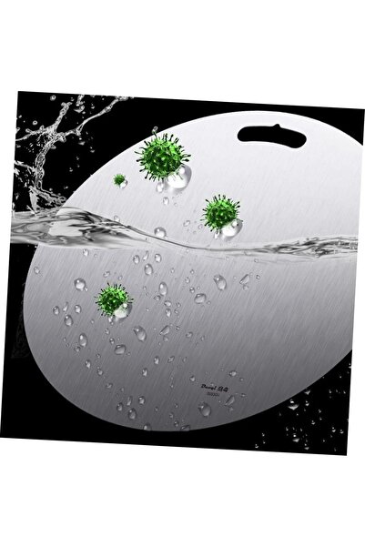 woodhub Round Stainless Steel Cutting Board - Anthracite Color - Durable and Hygienic Kitchen Utensil