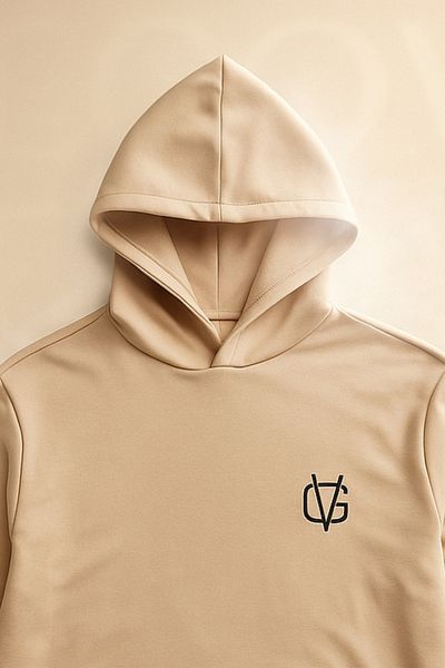 Vegove Hooded Printed Sweatshirt Ecru