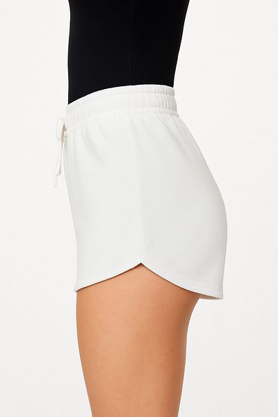Usaspor Women's 2 Thread Combed Cotton White Shorts
