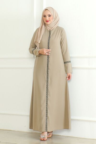 ISTANBUL STYLES Abaja od krep tkanine sa izvezenim zatvaračem