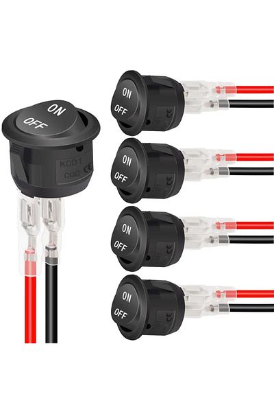 Choice 5pcs 12v Round Rocker Switch Ac 6a/250v 10a/125v Spst 2 Pin 2 Position On/off Toggle Switch For Car