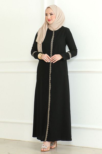 ISTANBUL STYLES Κρεπ ύφασμα κεντημένο Ferace με φερμουάρ