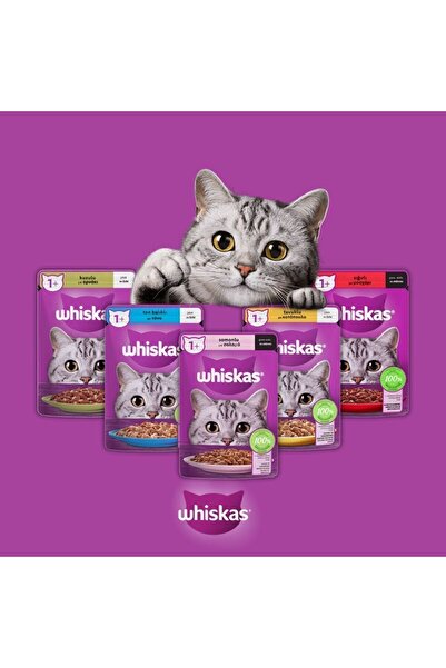 Whiskas Sığır 5 Adet Tavuk 5 Adet Somon 5 Adet Ton Balıklı 5 Adet Kuzulu 4 Ad...