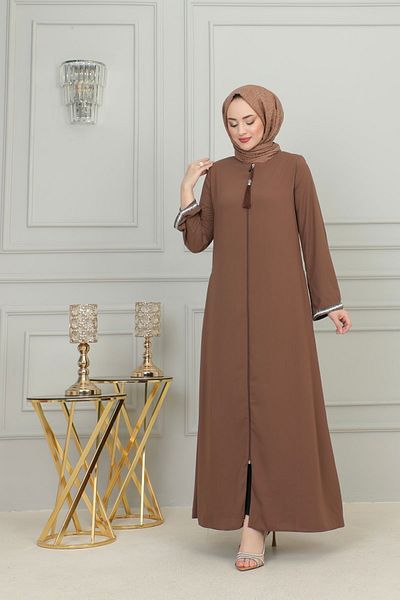 ISTANBUL STYLES КОПИЕ - Дълги ципове с каменни детайли - турска ислямска мода