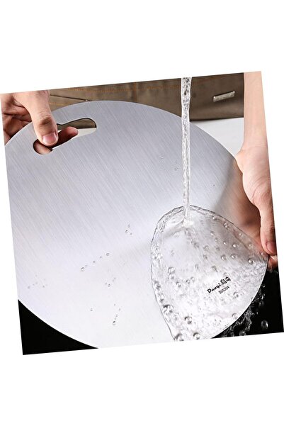 woodhub Round Stainless Steel Cutting Board - Anthracite Color - Durable and Hygienic Kitchen Utensil