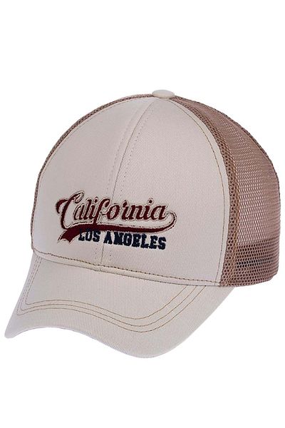 wakawakakidsstore California Los Angeles" Written Beige Brown Mesh Children's Hat