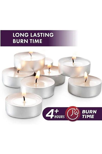 IKEA Glimma Unscented White Tealight Candles – 100 Pack – Long Burning, Smokeless For Home & Events