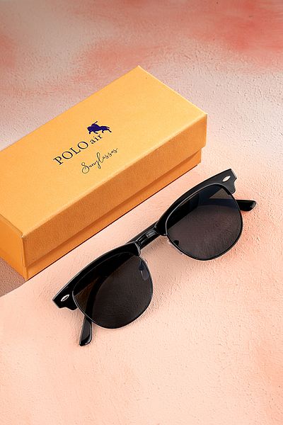 Polo Air Unisex Sunglasses Uv400 Protection Bay Black Color Glass and Frame Plg-2100C1