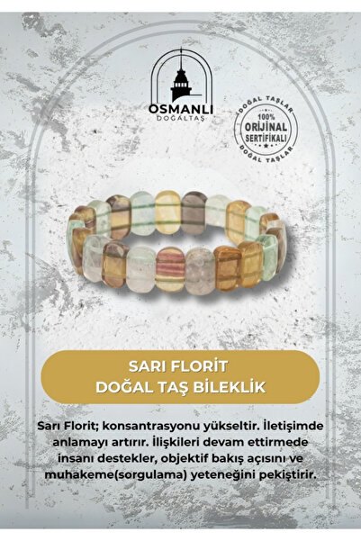 OSMANLI DOĞAL TAŞ سوار من الفلوريت الأصفر الطبيعي ذو قصة واسعة