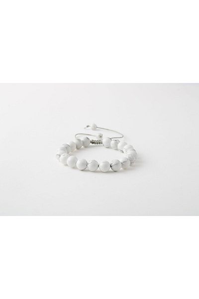 OSMANLI DOĞAL TAŞ Howlite 8 mm Ladder Closure Natural Stone Bracelet