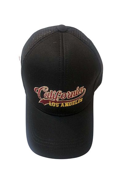 wakawakakidsstore California Los Angeles" Written Beige Brown Mesh Children's Hat