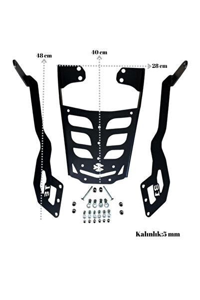 B1MOTO Bajaj Pulsar Ns 125 - Ns 150 - Ns 160 - Ns 200 Uyumlu Arka Çanta Demir...