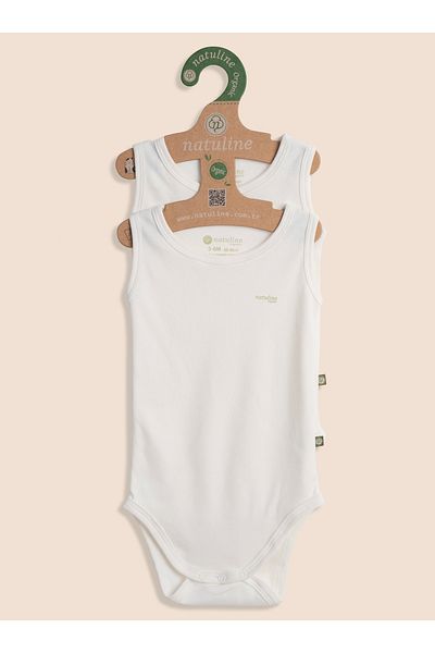 natuline Organic Cotton Baby Bodysuit - Zero Sleeve, Basic Nature 2-Piece Bodysuit