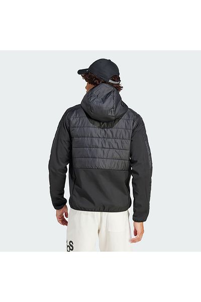 adidas Essentials 3-Stripes Insulated Hybrid Hooded Coat
