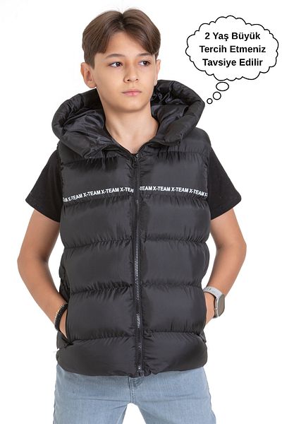 ASYAKİDS CLUB Hooded Printed Inflatable Vest