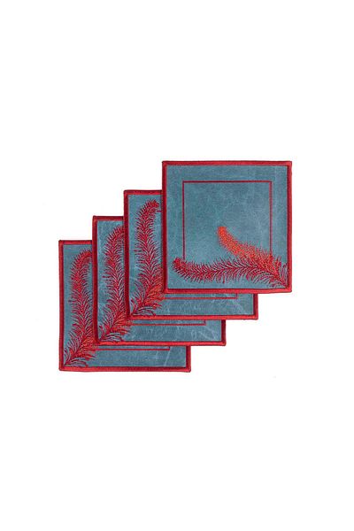 Mikasa Moor Doris Leather 4-Piece Coasters 13cm