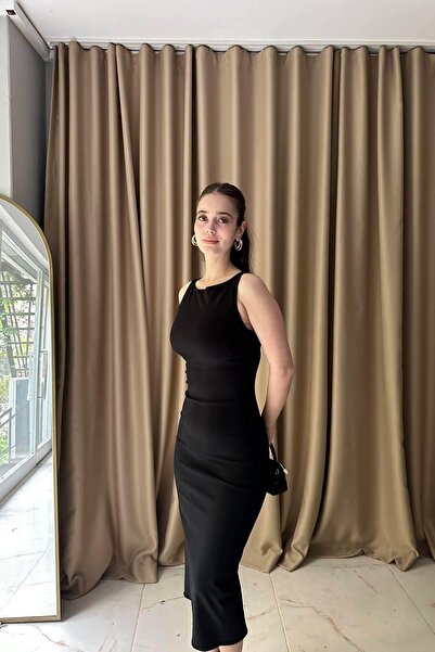 lizge giyim فستان متوسط ​​الطول يلتصق بالجسم