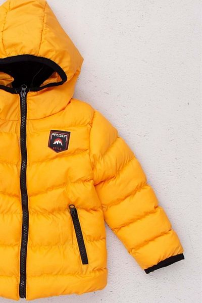 wakawakakidsstore Fleece Inside Hooded Zipper Closure Boy's Coat - Yellow