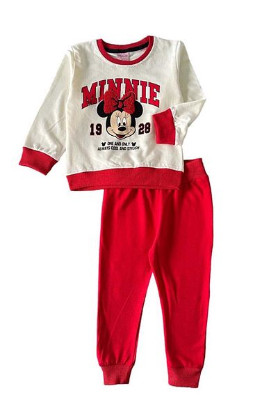 ww waka waka kids store Girl's Crew Neck Front Printed Minnie Tracksuit Set