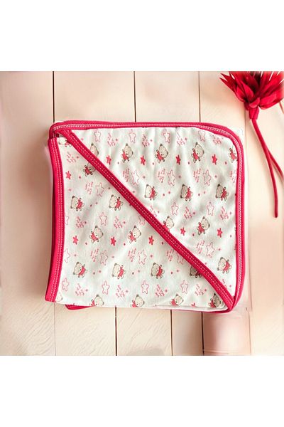 Newworld baby Bear 80*90 Combed Cotton Single Layer Blanket Red