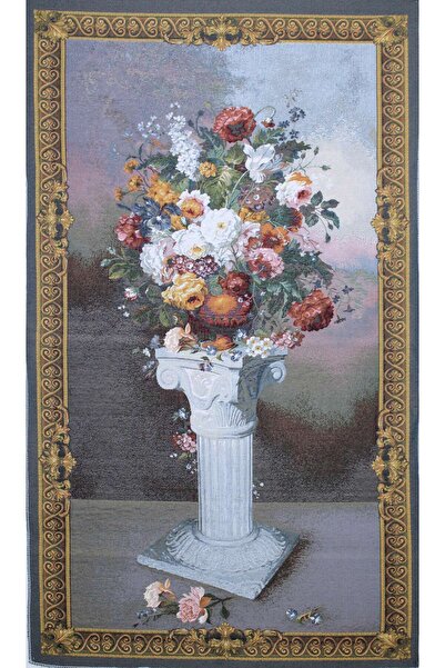 Believe Nilüfer Jakarlı Dokuma Goblen Dekoratif Sütunlu Çerçevesiz Pano 70*120