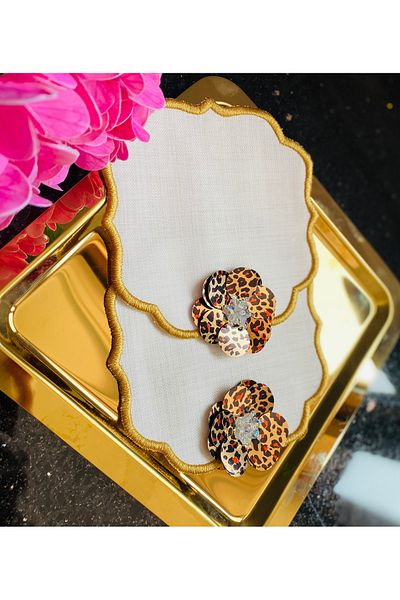 ELÇİÇEK HOME Presentation Napkin, Cocktail Napkin, Coffee Side Sequined Presentation Napkin, Pack of 2