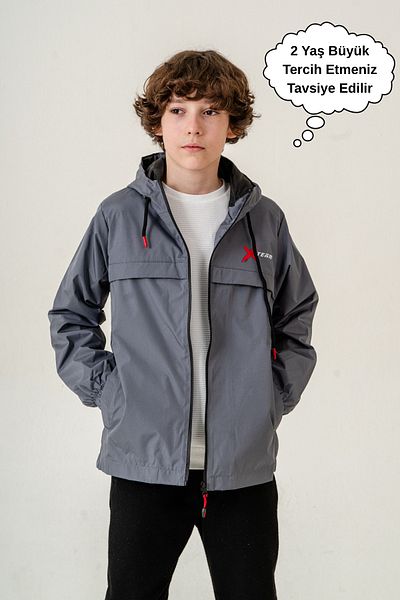 ASYAKİDS CLUB Boy's Hooded Pocket Lined Seasonal Raincoat