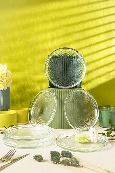 Fecra Loren 6-Piece Cake Plate Set Natural 16 cm