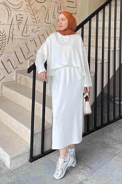 lamelif Λευκή Κρυστάλλινη Φούστα