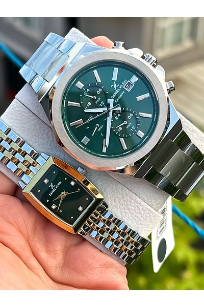 Daniel Klein Original 2 Years Warranty Steel Case Steel Cord Stainless Steel Darkening Lover's Couple Watch