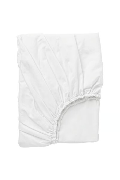 IKEA Dvala Fitted Sheets White 90x200 Cm – 100% Cotton, Pack Of 2, Fits Mattresses Up To 26 Cm